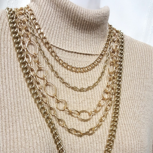 Stunning Multi Chain Statement Necklace - Picture 6 of 6